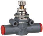 RIEGLER Unidirect. flow control valve, Flow one-sided, hose-hose, hose Ø6