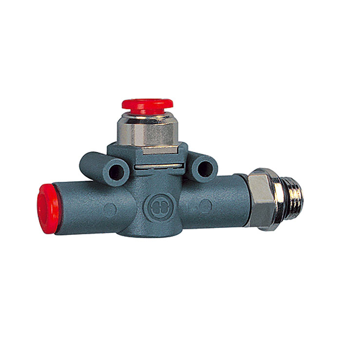 RIEGLER Quick relief valve, Contr. venting, G1/4 (outlet), hose 6 (inlet)