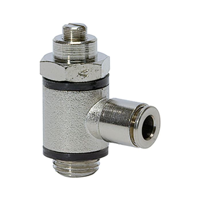 RIEGLER Throttle check valve,Supply air throttle push-in conn.G3/8,Hose10