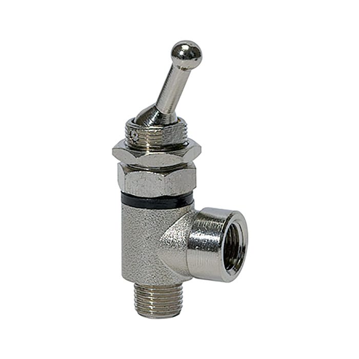RIEGLER 2/2-way toggle lever valve, both sides, screw connection, G 1/4