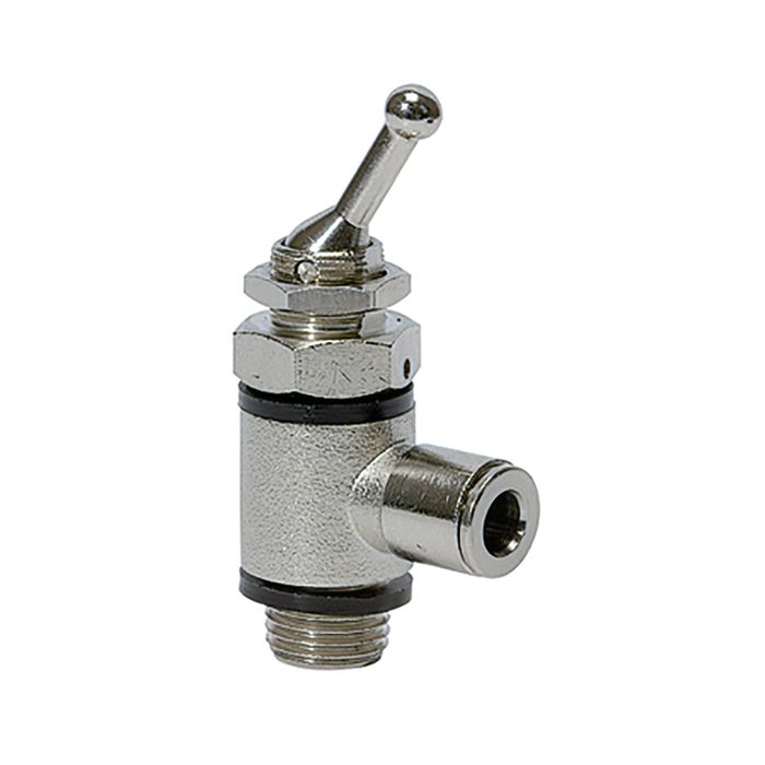 RIEGLER 3/2-way toggle lever valve, Hose side, Push-in connector, G 1/4