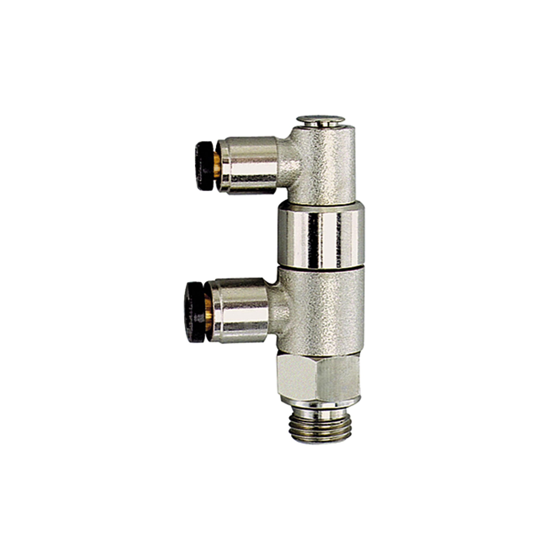 RIEGLER Stopper valve pneumatically actuated, G 1/4, Plug connector 6/4