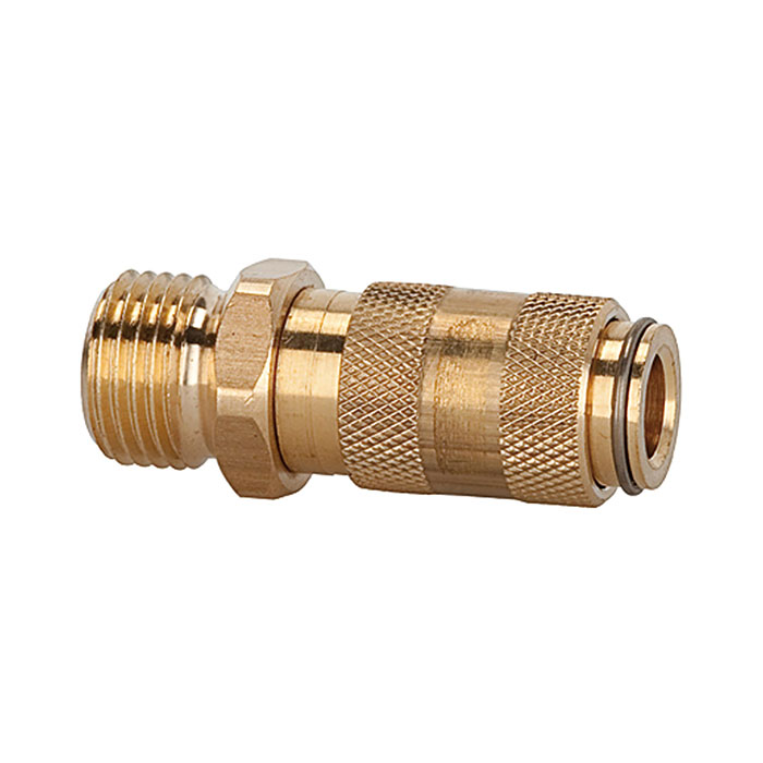 RIEGLER Quick-connect coupling I.D. 2.7, bright brass, M5 ET