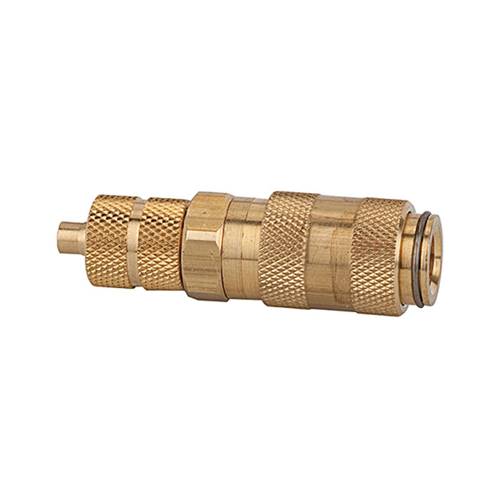 RIEGLER Quick-connect coupling I.D. 2.7, bright brass, Hose connect. 5x3