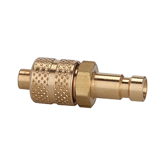 RIEGLER Nipple for couplings I.D. 2.7, bright brass, for hose 5x3