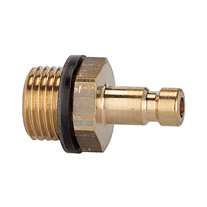 RIEGLER Nipple for couplings I.D. 2.7, bright brass, M5 ET, AF 7