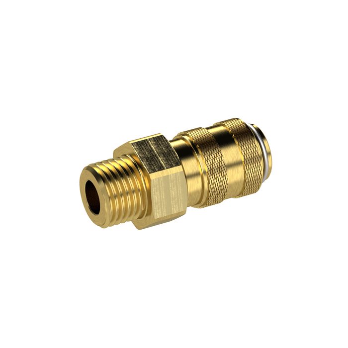 RIEGLER Quick-connect coupling I.D. 5, bright brass, G 3/8 ET