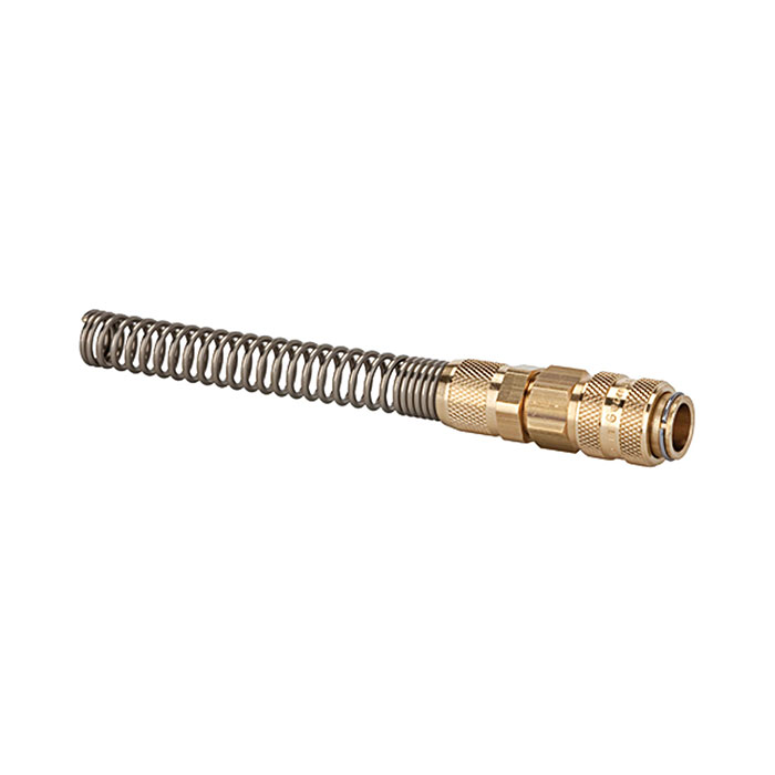 RIEGLER Quick-connect coupling I.D. 5, bright brass, rigid, Hose 6x4