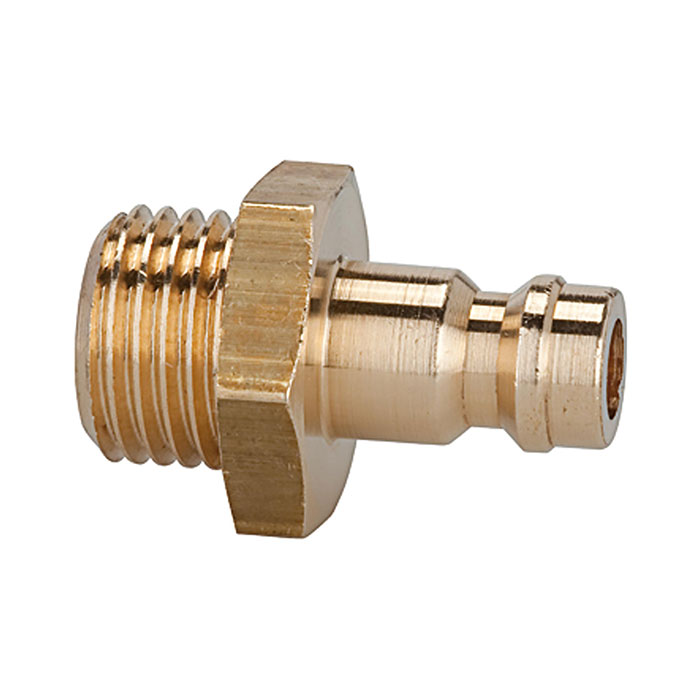 RIEGLER Nipple for couplings I.D. 5, bright brass, G 1/8 ET, AF 14
