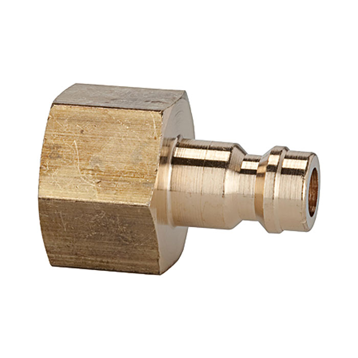 RIEGLER Nipple for couplings I.D. 5, bright brass, G 1/8 IT, AF 14