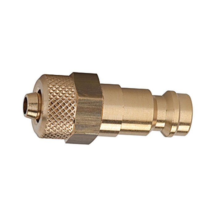 RIEGLER Nipple for couplings I.D. 5, bright brass, for hose 6x4, AF 12