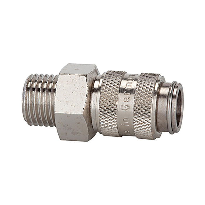 RIEGLER Quick-connect coupling I.D. 5 nickel-plated brass, G 3/8 ET