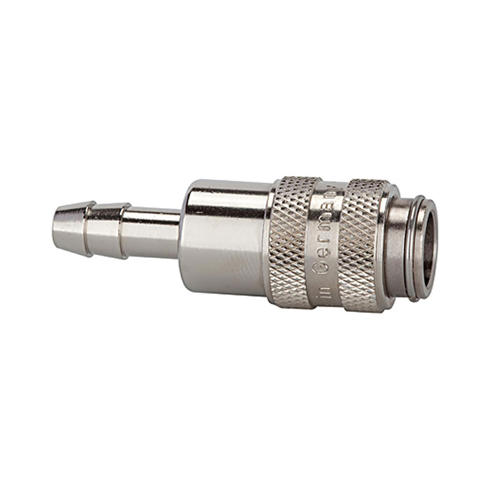 RIEGLER Quick-connect coupling I.D. 5, nickel-plated brass, Sleeve I.D. 8