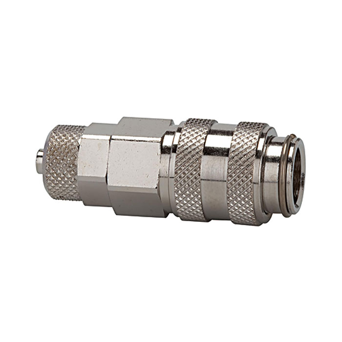 RIEGLER Quick-connect coupling I.D. 5, nickel-plated brass, Hose 6x4