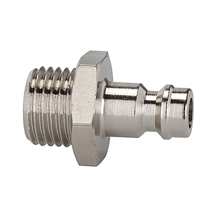 RIEGLER Nipple for couplings I.D. 5, nickel-plated brass, G 3/8 ET