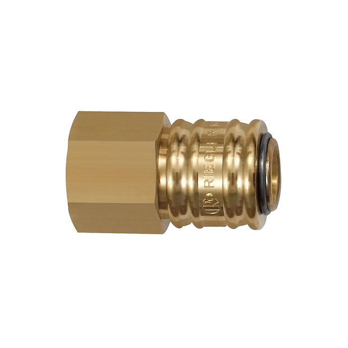 RIEGLER Quick-connect coupling I.D. 7.2, bright brass, G 1/2 IT
