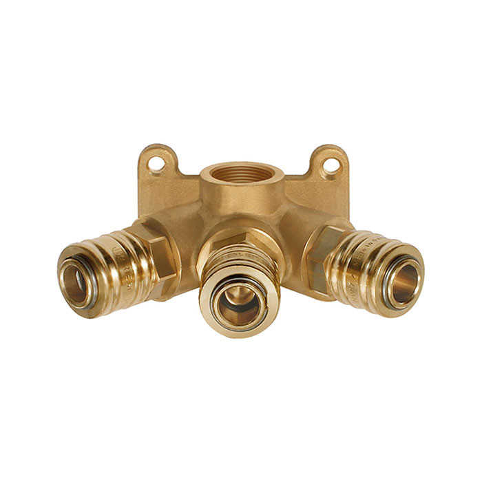 RIEGLER Distributor for wall mounting, quick-connect couplings I.D. 7.2