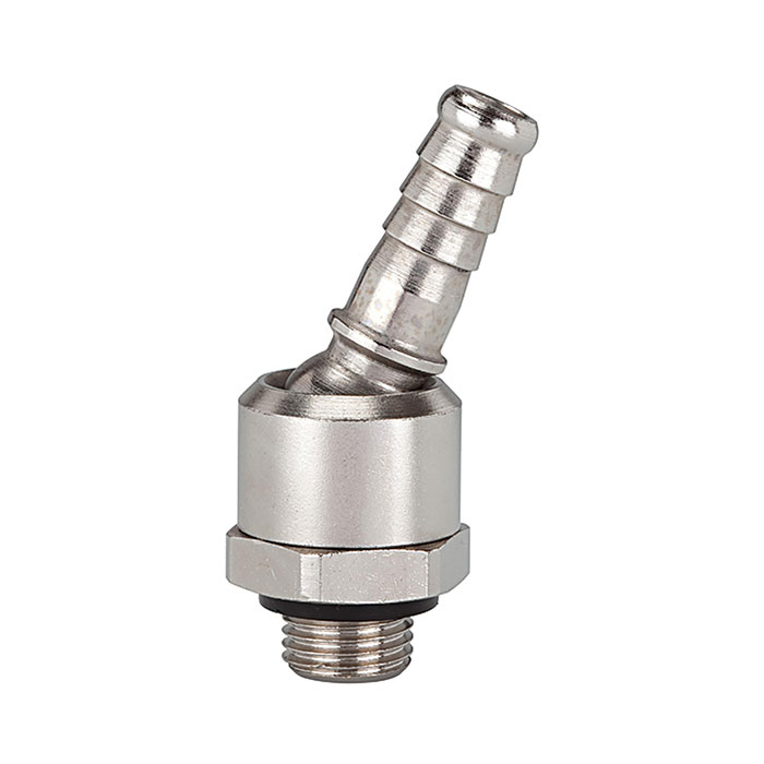 RIEGLER Schlauchtülle, Messing vernickelt, drehbar, G 1/4 AG, LW 10