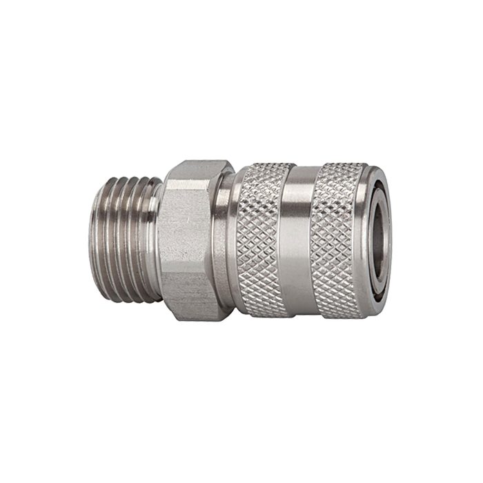RIEGLER Quick-connect coupling I.D. 7.2, St. steel 1.4305, G 1/2 ET