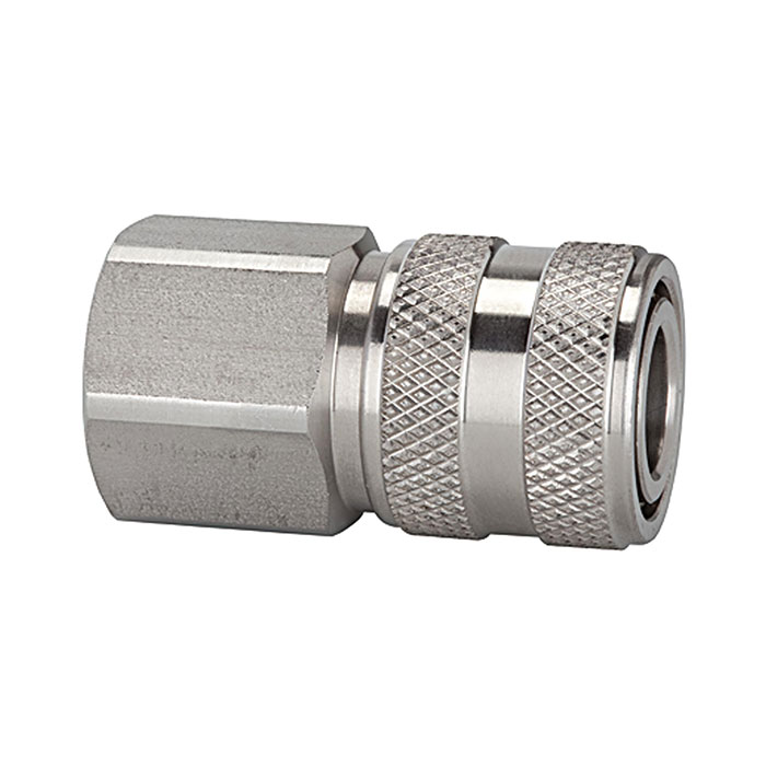 RIEGLER Quick-connect coupling I.D. 7.2, St. steel 1.4305, G 1/2 IT