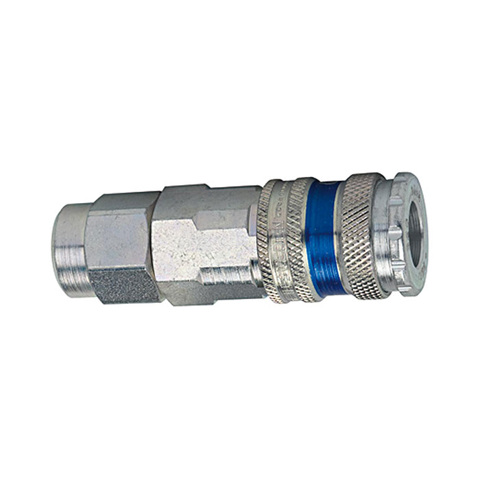 RIEGLER Quick-connect coupling I.D. 7.6 »stream line«, gal. steel / brass