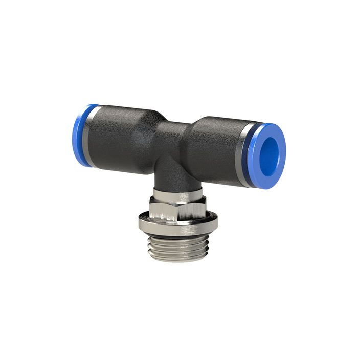 RIEGLER T-Steckverschraubung »Blaue Serie«, drehbar, G 1/2 außen Ø 6 mm