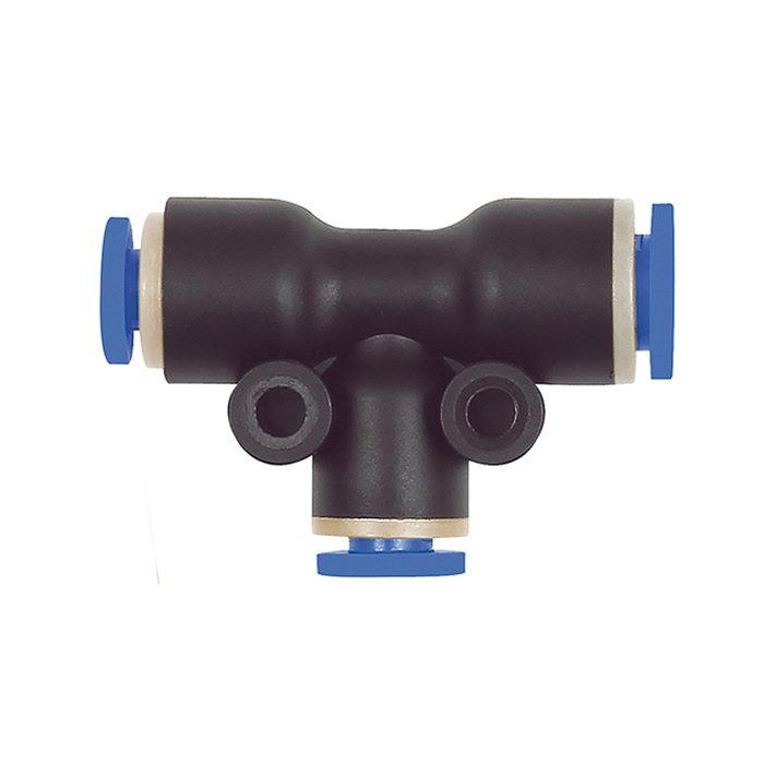 RIEGLER Push-in T-connector »Blue Series«, reducing, hose Ø 4/4/6