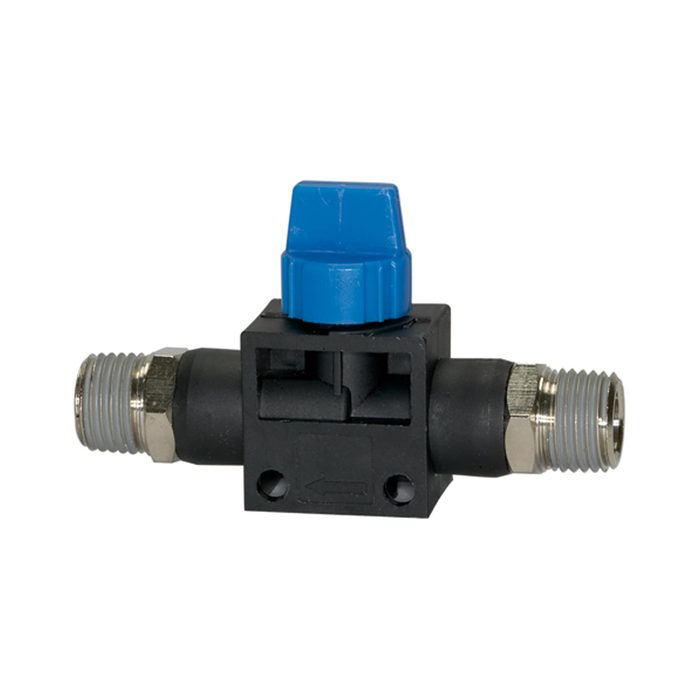 RIEGLER Blocking valve »Blue Series«, R 1/4 o., R 1/8 o., thread coating