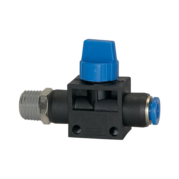 RIEGLER Blocking valve »Blue Series«, Plug connector, R 1/4 o., hose Ø 8