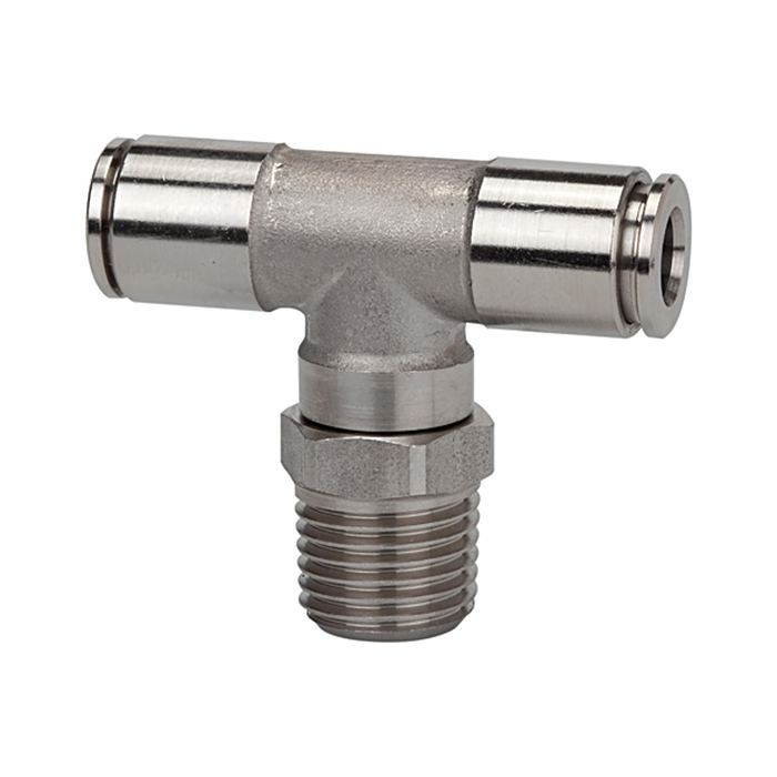 RIEGLER Push-in T-fitting, rotating, R 1/8 o., for hose exterior Ø 8 mm