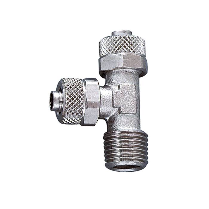 RIEGLER L screw-in fitting,R 1/4 o., for hose 8/6 mm, nickel-plated brass
