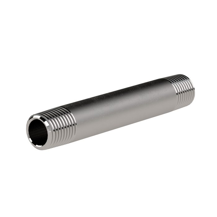 RIEGLER Pipe double nipple, R 3/8, Length 60 mm, Stainless steel 1.4571