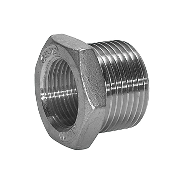 RIEGLER Reduziernippel, Sechskant, G 3/8 a., G 1/4 i., SW 21, ES 1.4408