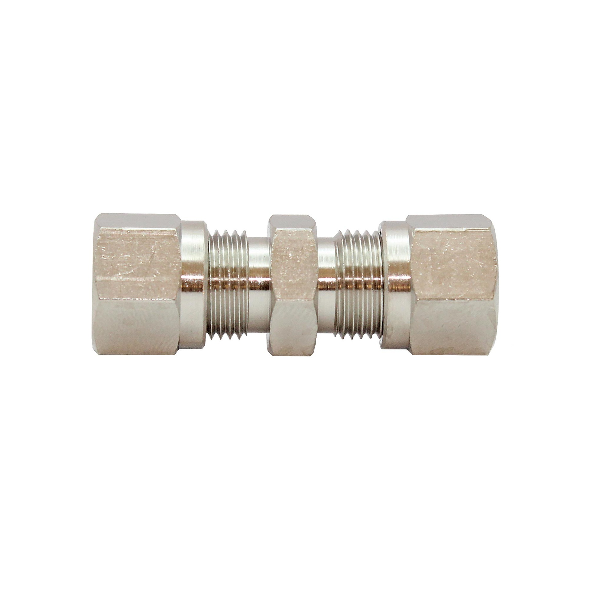 RIEGLER Straight fitting, Pipe exterior Ø 10 mm, nickel-plated brass