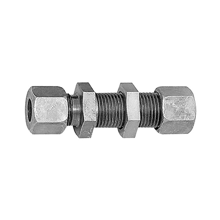 RIEGLER Straight Bulkhead fitting, Pipe exterior Ø 12, galvanised steel