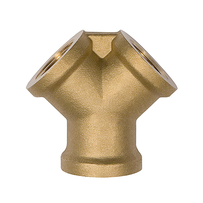 RIEGLER Distributor, 2-fold, G 3/8 i., 2 x G 3/8 IT, Bright brass