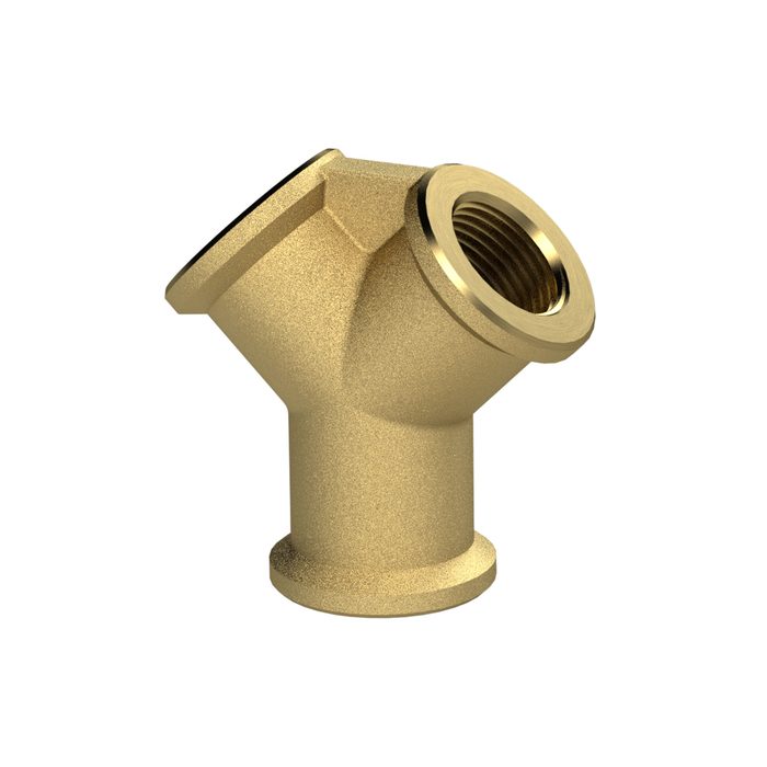 RIEGLER Distributor, 2-fold, G 1/2 i., 2 x G 1/2 IT, Bright brass