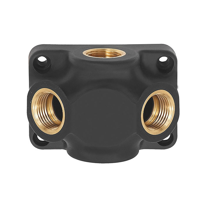 RIEGLER Through distributor, Input/Output G 3/4, Connection 2 x G 1/2