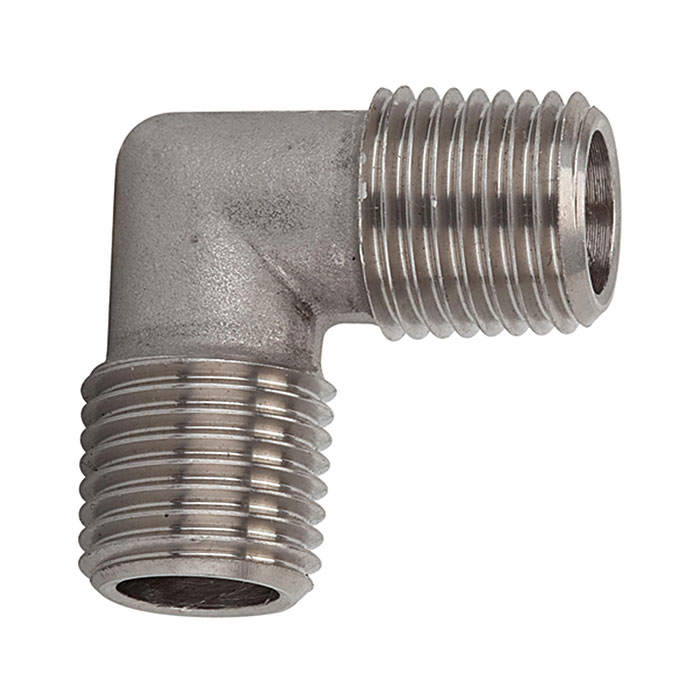 RIEGLER Angled piece, exterior/exterior, R 1/8, Stainless steel 1.4404