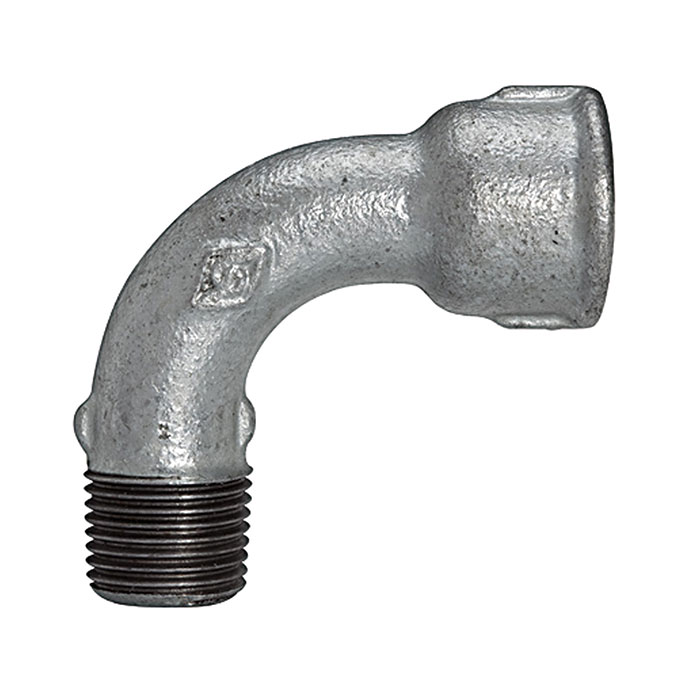 RIEGLER Elbow 1, Long, 90°, IT/ET, Rp/R 1 1/2, black malleable cast iron