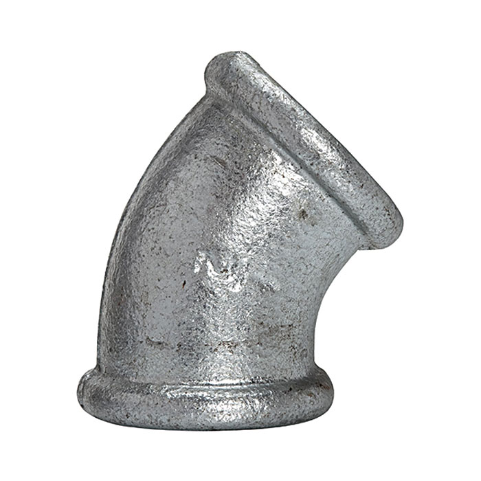 RIEGLER Bracket 120, 45°, IT/IT, Rp 1, black malleable cast iron
