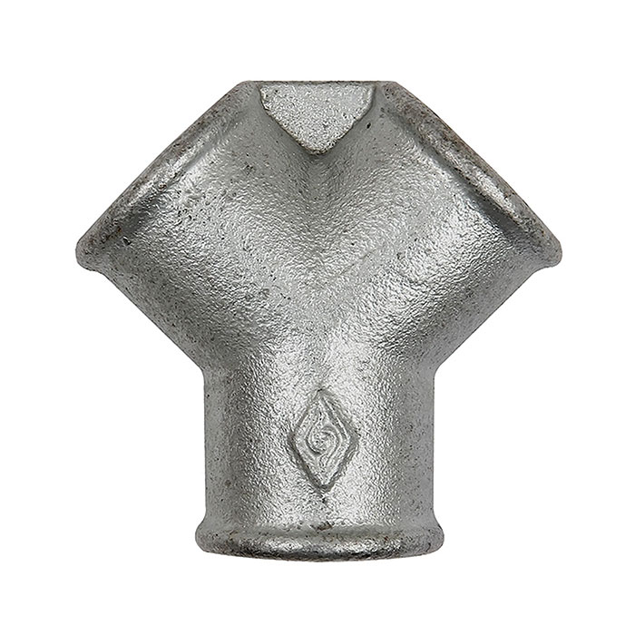 RIEGLER Y-piece 220, IT/IT/IT, Rp 1, black malleable cast iron