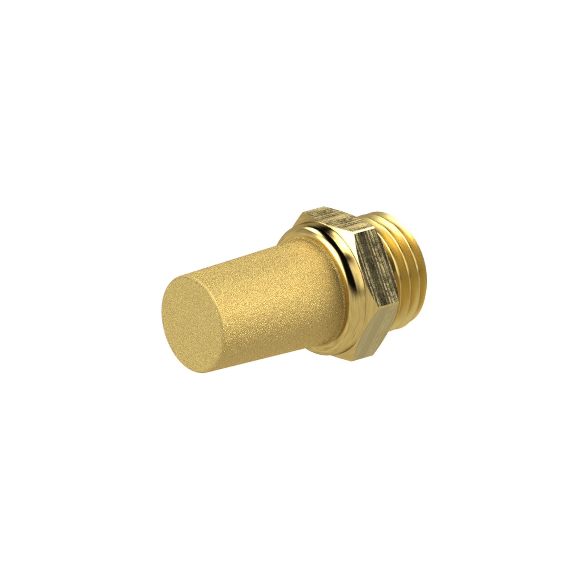 RIEGLER Sintered bronze silencer, Brass thread / hexagonal, G 1/8, AF 12