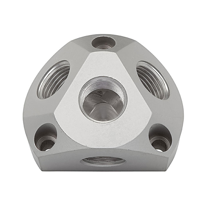RIEGLER Air distributor socket, Aluminium, Input G 1/2, Output 3x G 1/2