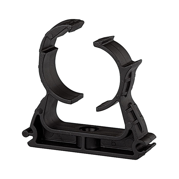 RIEGLER Pipe clamp, PP, for pipe exterior Ø 32 mm, black, Temp. max. 65°C