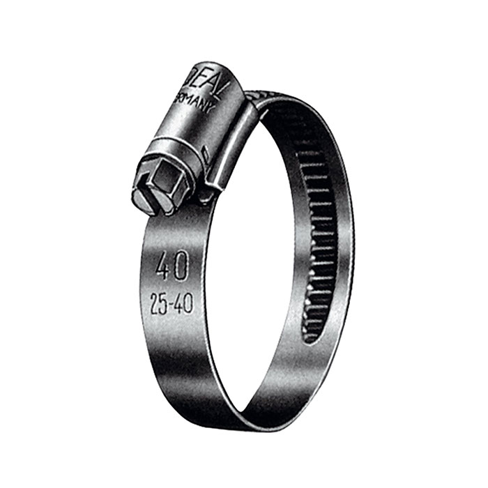 RIEGLER Worm thread hose clamp, Stainless steel 1.4401 (W5), 16.0-25.0 mm