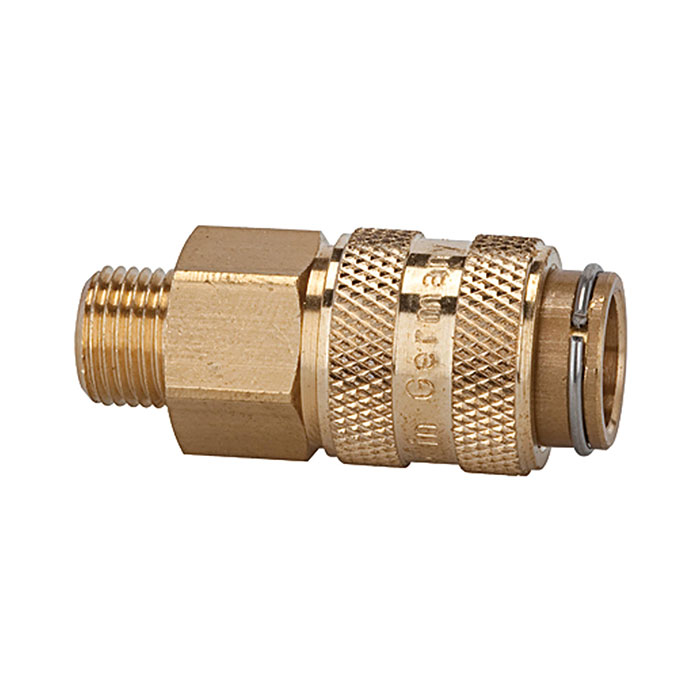 RIEGLER Quick-connect coupling I.D. 5, locking on both sides, G 1/4 ET