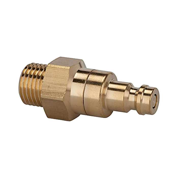 RIEGLER Nipple, I.D. 5, locking on both sides, Bright brass, G 1/8 ET