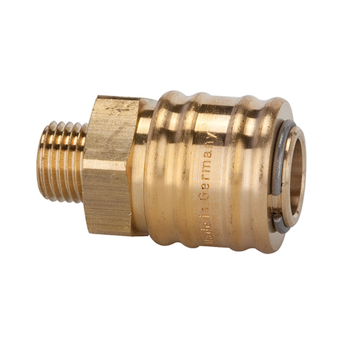 RIEGLER Quick-connect coupling I.D. 7.2, locking on both sides, G 1/2 ET