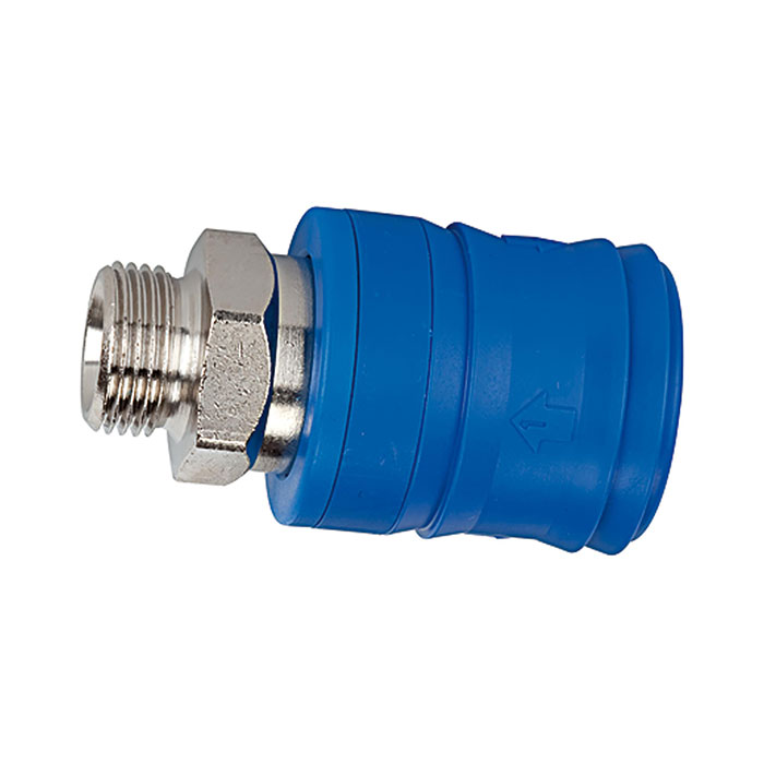 RIEGLER Safety coupling I.D. 7.4, KE type, nickel-plated brass, G 1/4 ET